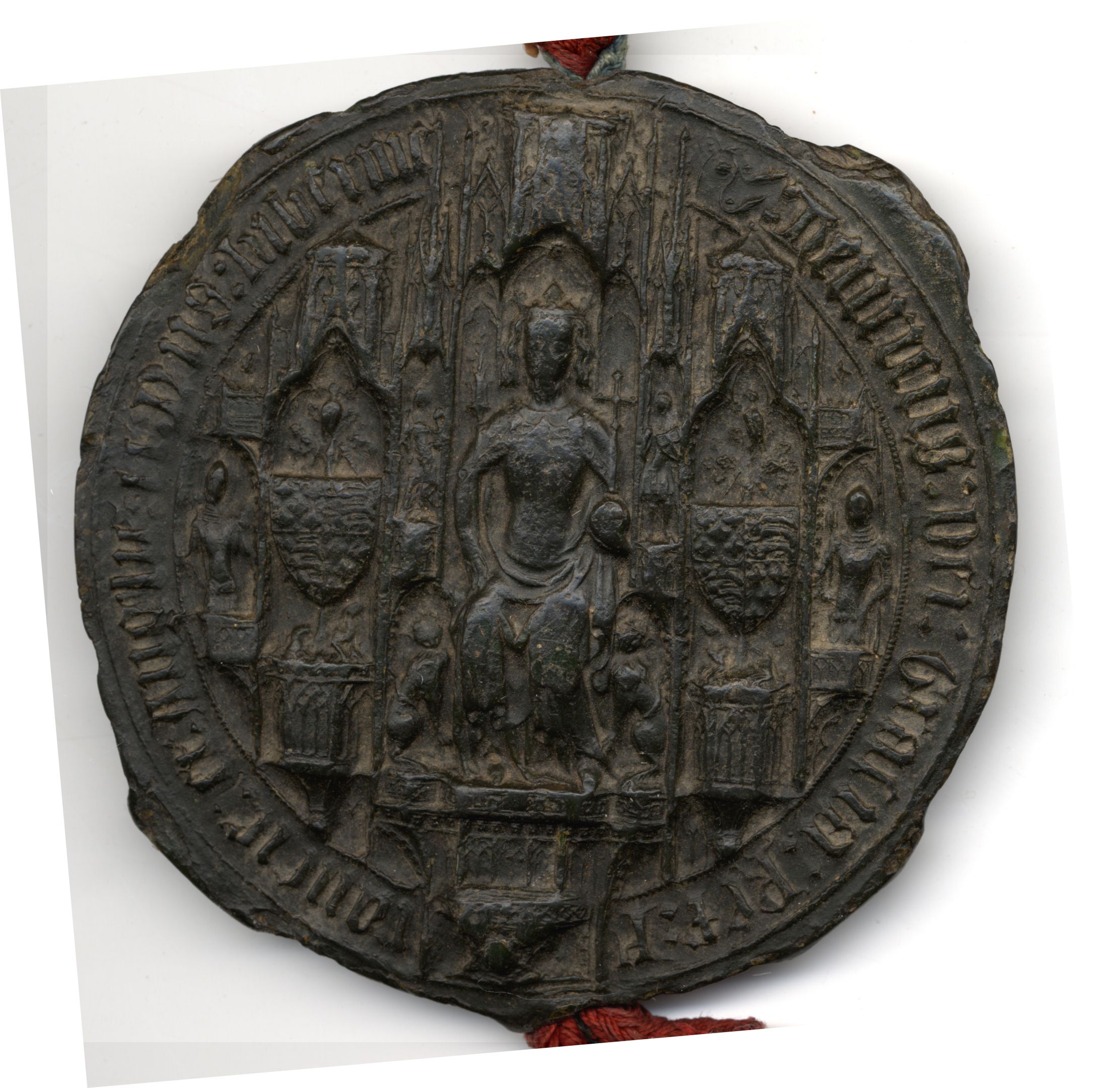 Seal on Royal Letters Patent of Henry VI granting the Priory of St. Michael's Mount and other lands, 1442 (KCE/134)