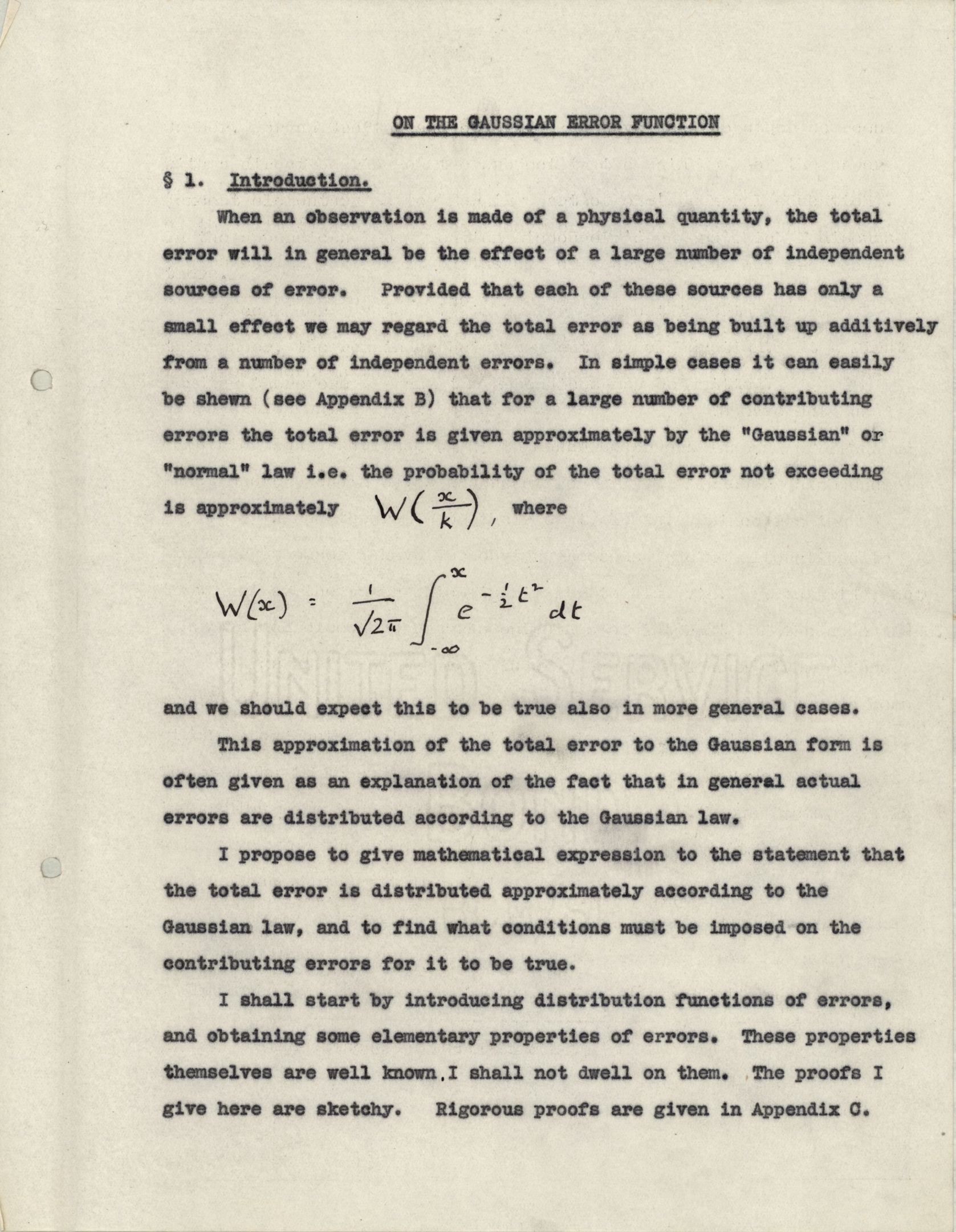 A page from Turing’s Fellowship dissertation. [KCAC/4/11/1/Turing]