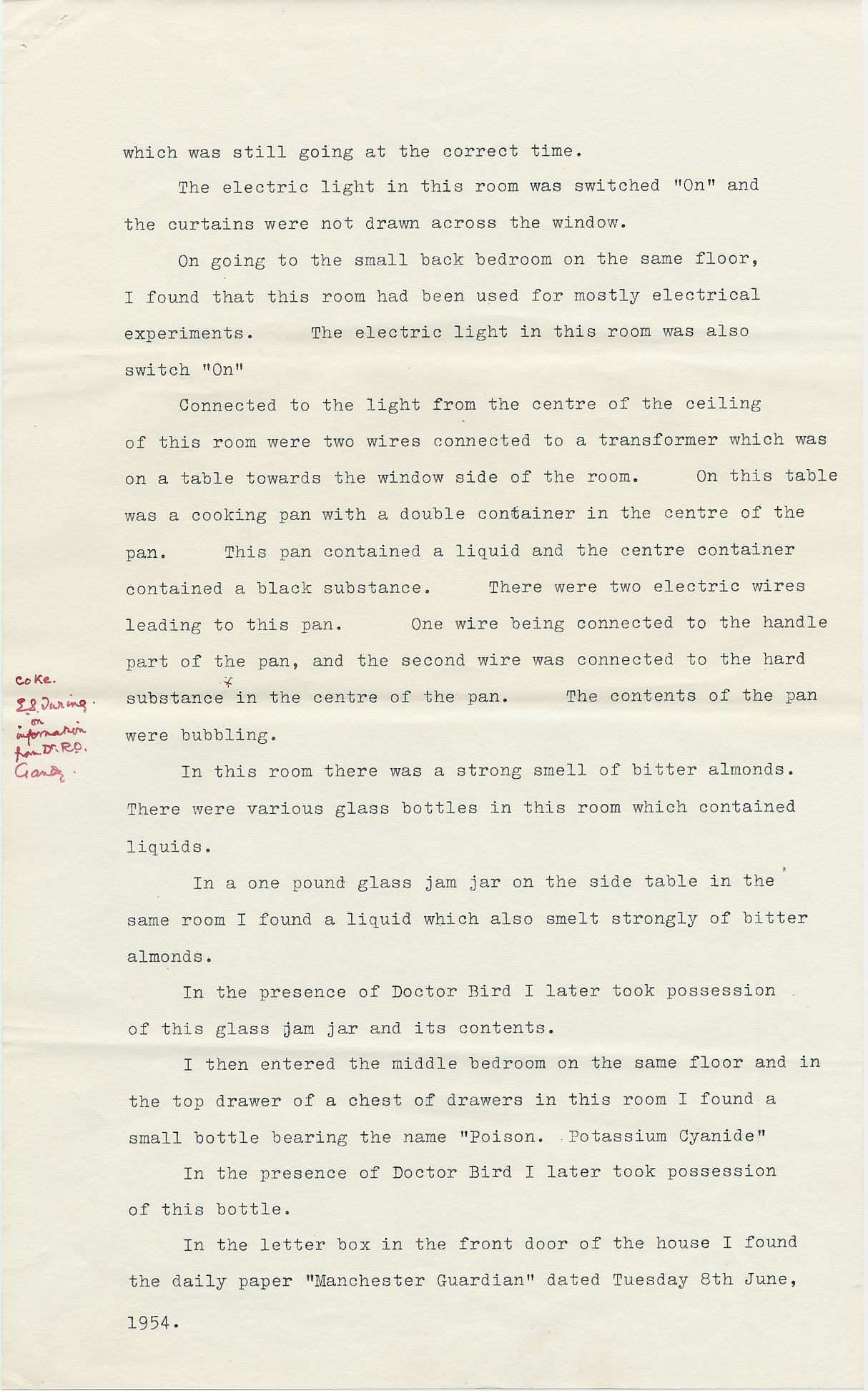 Second page of Leonard Cottrell’s deposition. [AMT K/6]