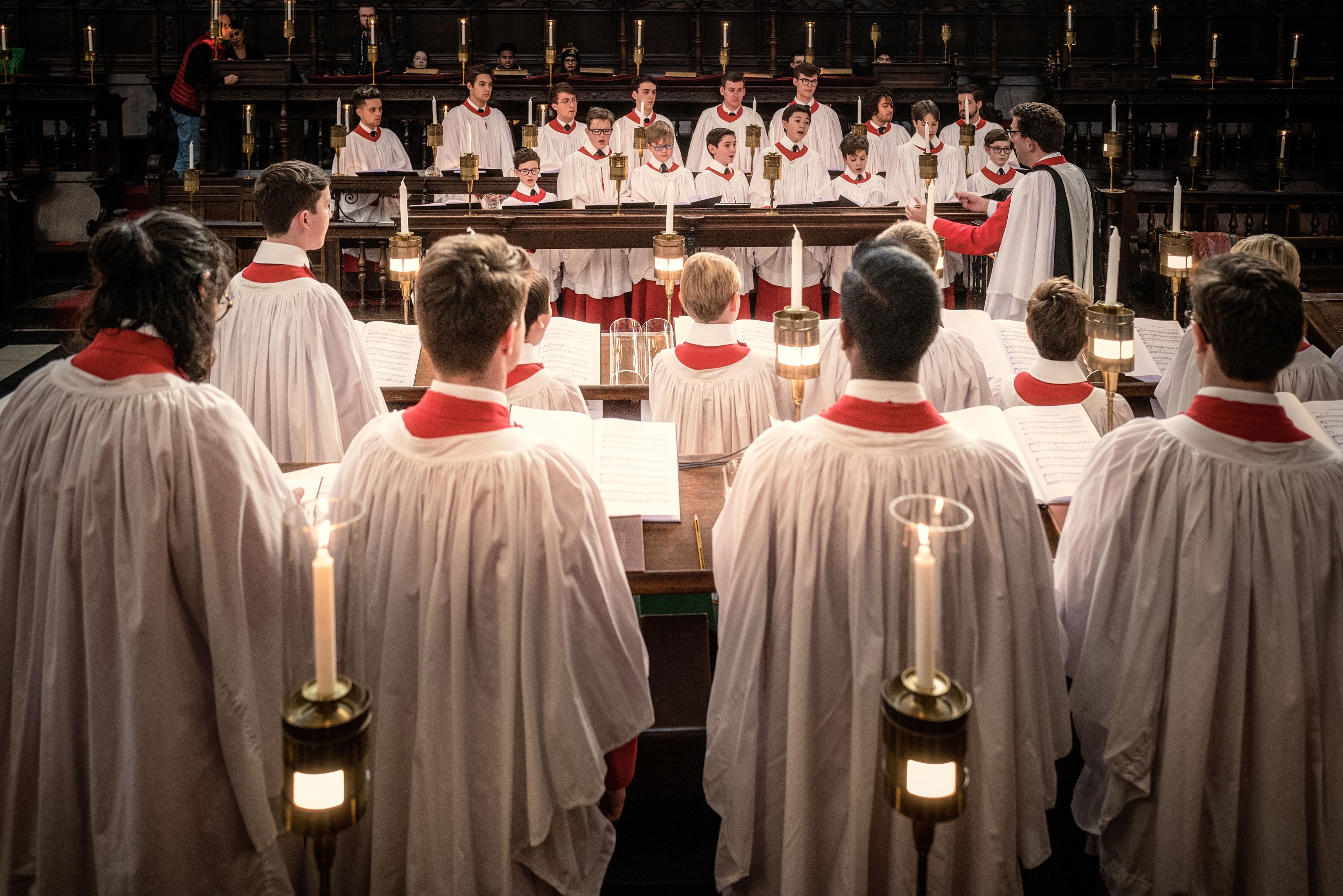 The Choir rehearsing before a Christmas service in Chapel