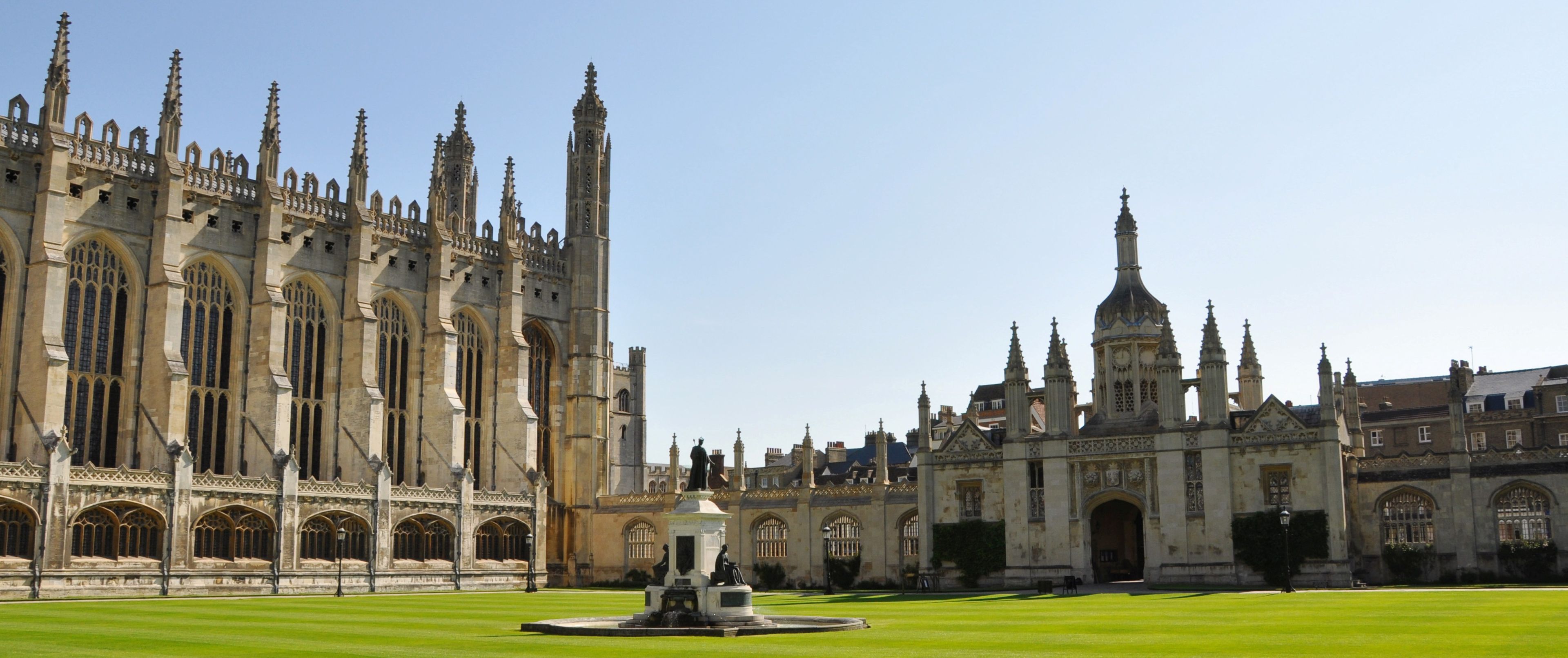 King's College Chapel and front lawn with fountain