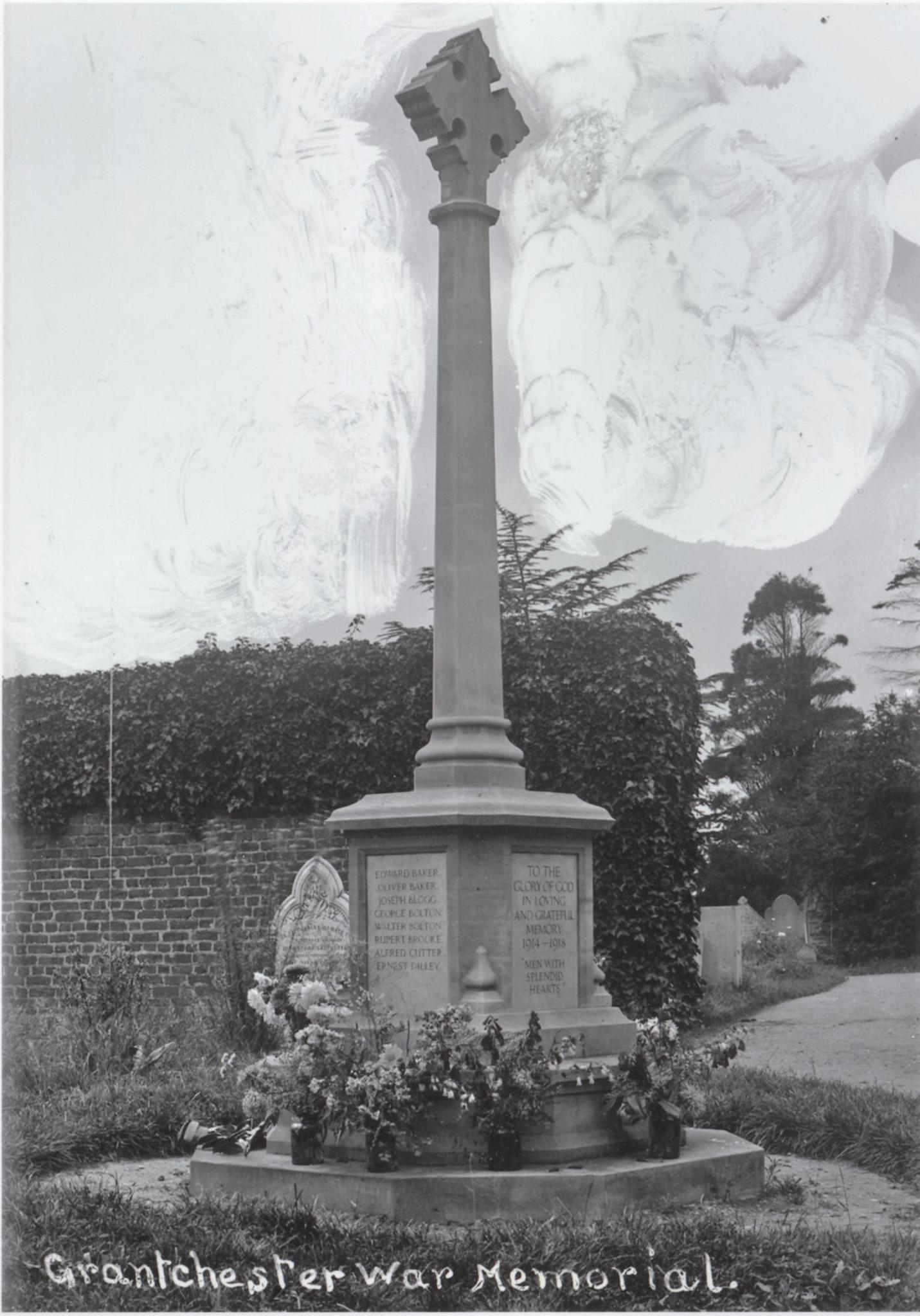 Old photo of Grantchester  War Memorial