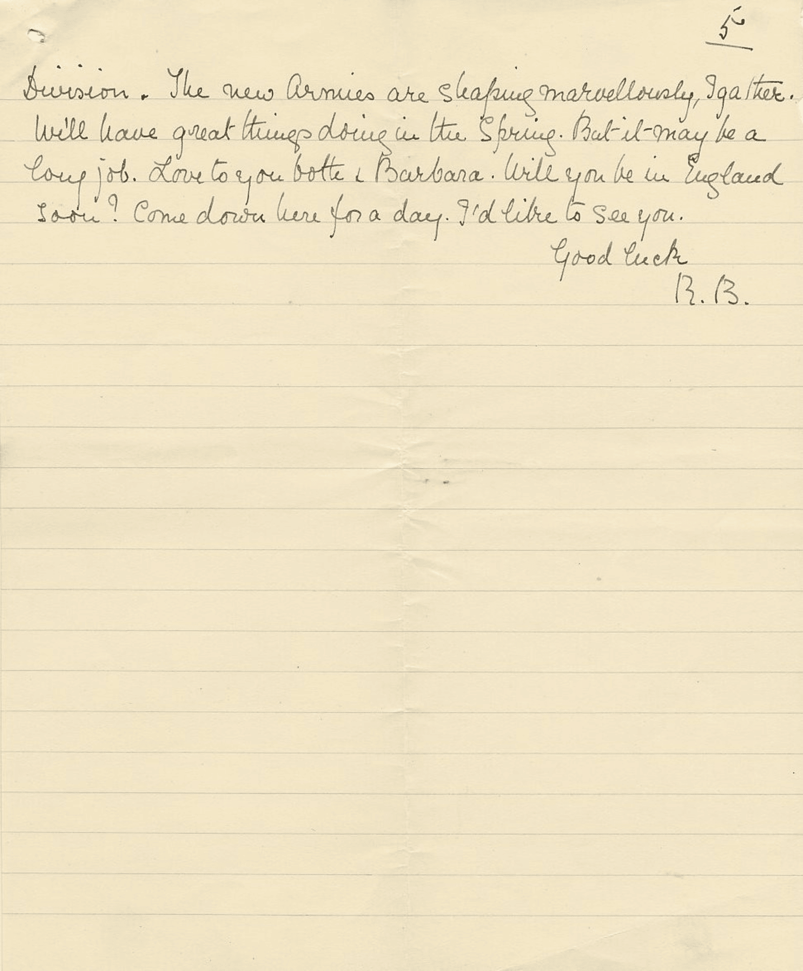 Transcript of a letter