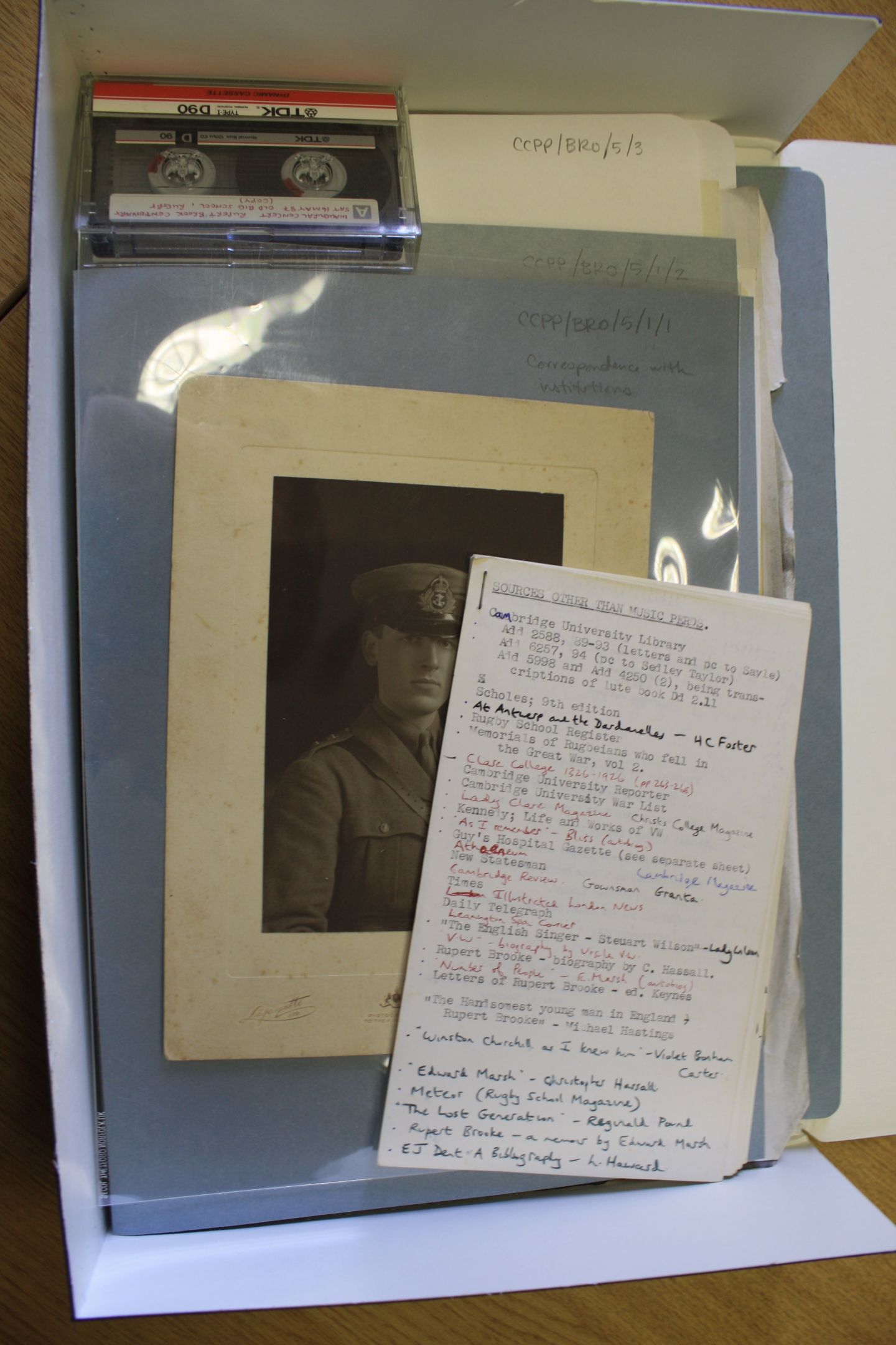 Items from the accession re-packaged and given archival reference numbers