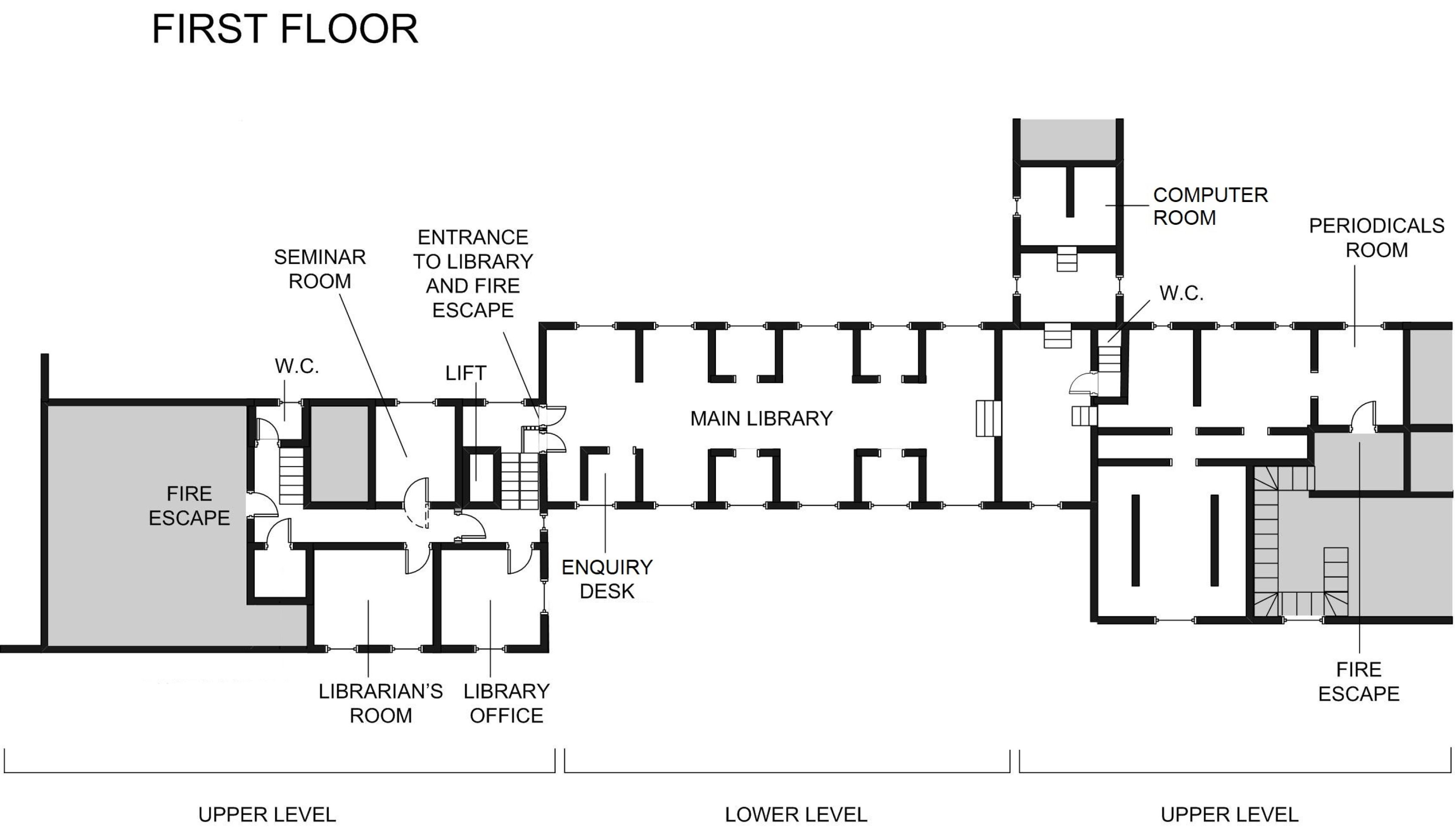 A map of the first floor of King's College Library