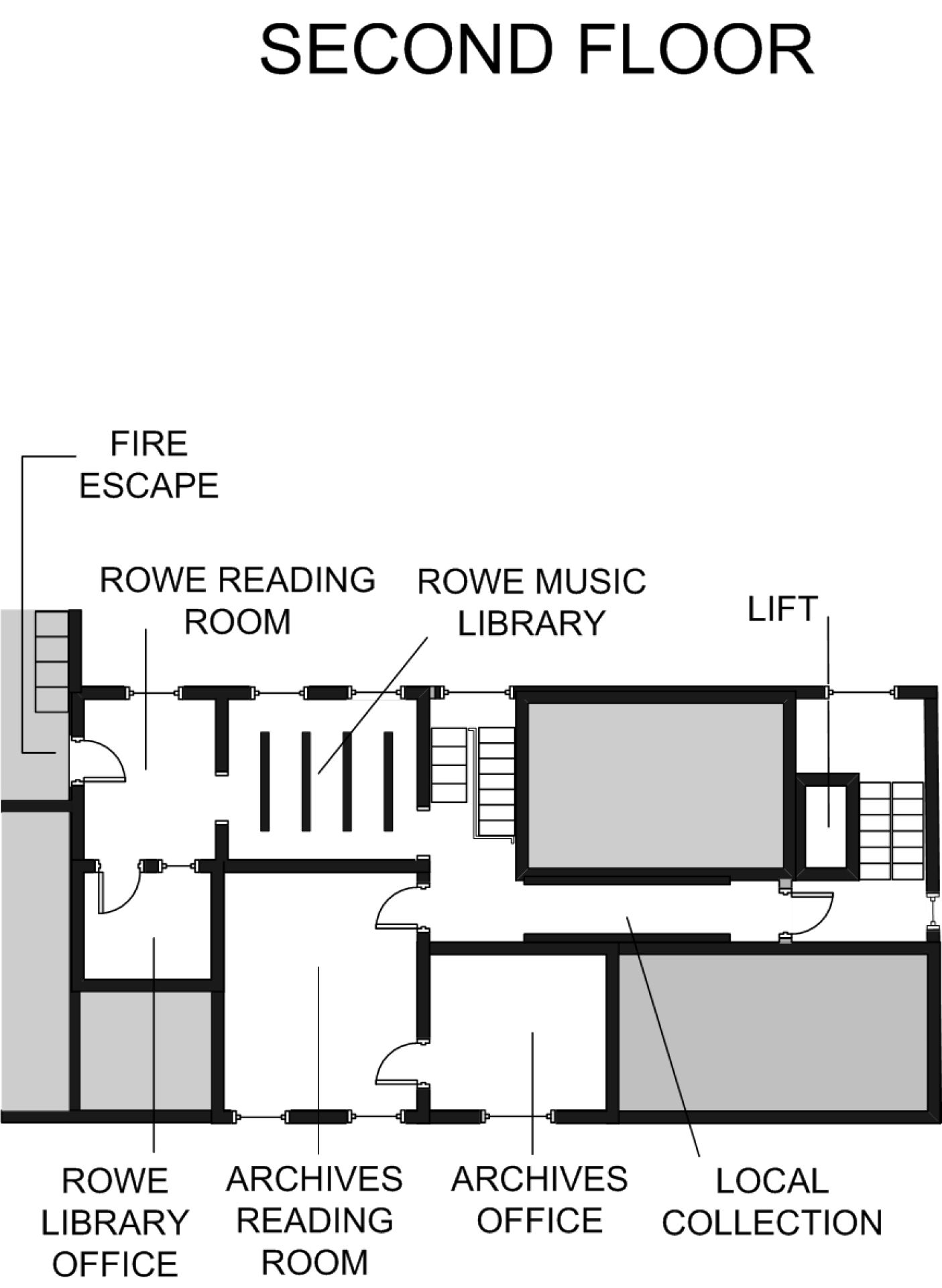 A map of the first floor of King's College Library