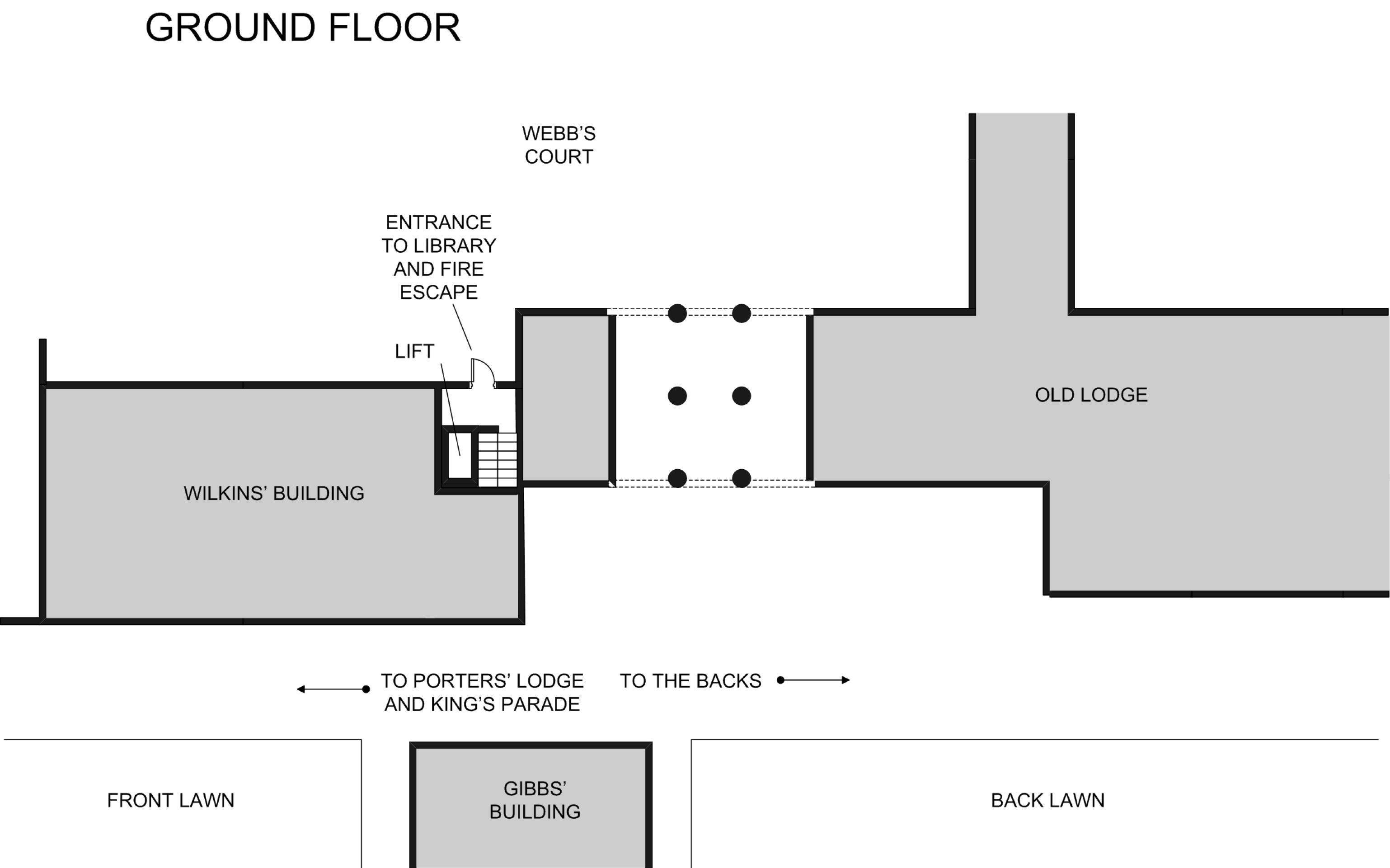 A map of the ground floor of King's College Library