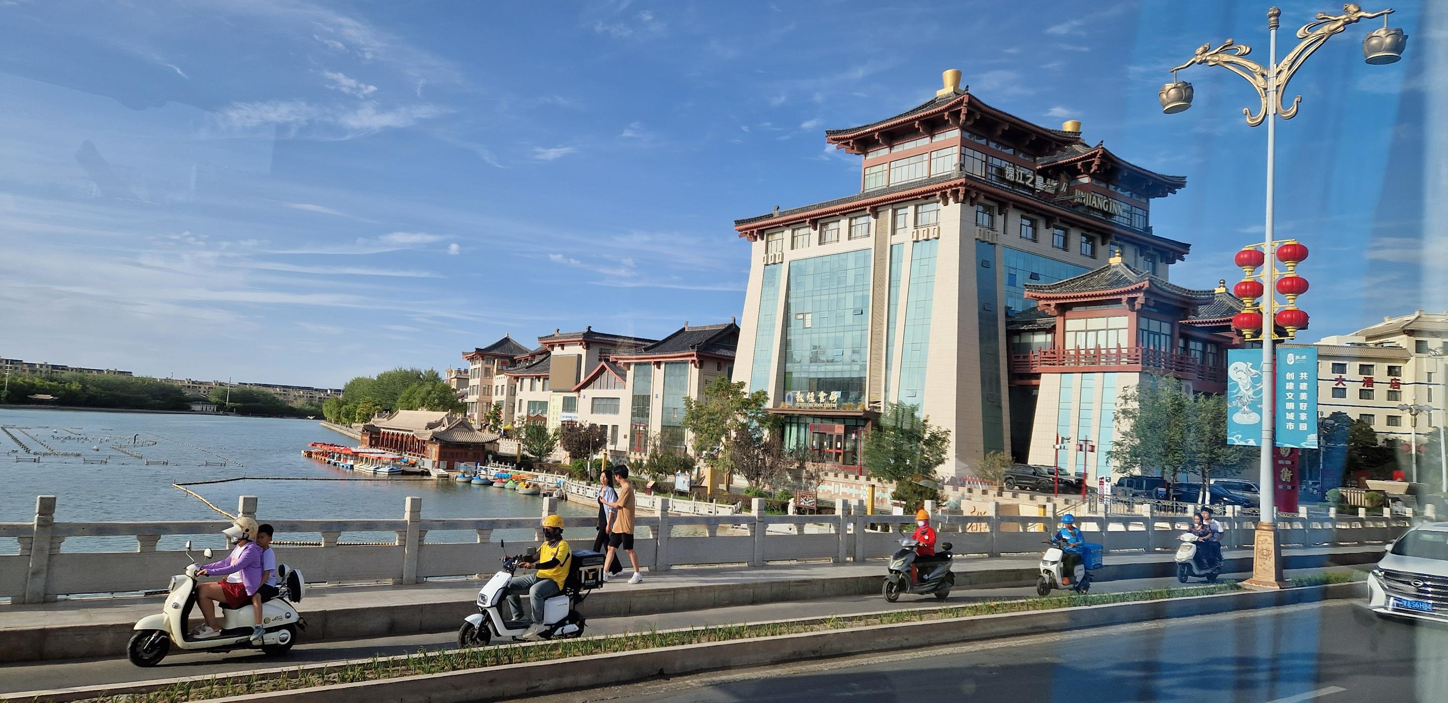 Bridge over a river in Gansu province